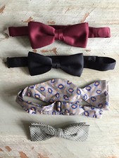 Vintage ORMOND Mens DRESS BOWTIE Lot of 4 BOW TIES Clip On Wrap Around Tie MCM