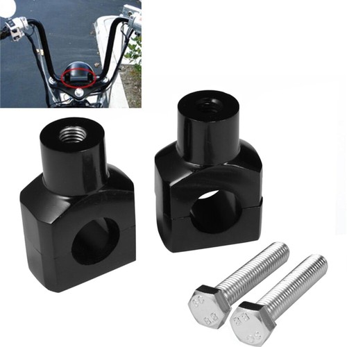 1" Inch Handlebar Risers Clamp For Harley Fatboy Dyna Sportster Touring Black - Imagen 11 de 12