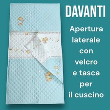 Sacco Nanna Per Asilo - Set In Cotone Trapuntato Per Bambini 2-6 Anni, Made In Italy, Con Tema Orsetti - Foto 5