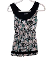 Apt. 9 Womens Floral Sleeveless  Babydoll Top S 90s y2K