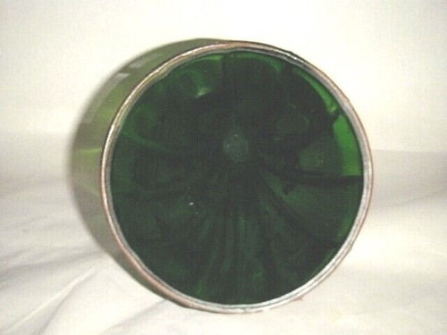 CORNUCOPIA HORN OF PLENTY METAL CAGE OVER BLOWN GREEN GLASS 1960'S MURANO ITALY - Picture 5 of 12