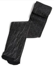 INC Women's Lurex Shine Tights sz X-Small / Small Black Semi Opaque