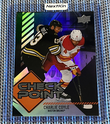 2024-2025 UPPER DECK Series 1 Charlie Coyle Check Point Black #CP-18 Boston SSP.