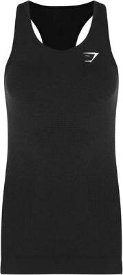 Gymshark Vital Seamless Womens Training Vest Black Workout Fitness Tank Top  Gym UK
