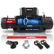 X-BULL 12000 lbs Electric Winch Synthetic Rop...