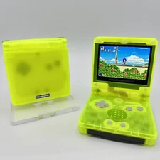 Gameboy Advance SP AGS-001 or IPS Extreme Green Glow *Glass Lens & New Battery*