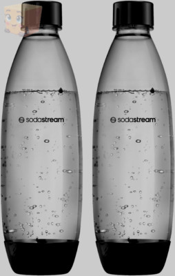 Sodastream 1L BPA-freie Fuse Flasche, spülmaschinengeeignet, 2er-Pack, schwarz