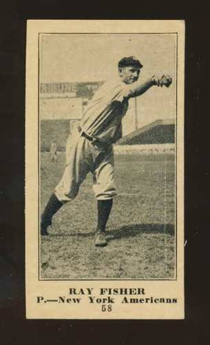 Ray Fisher [Blank Back] #58 1916 M101 4 Sporting News card