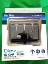 12V/24V Car Cigarette Lighter Charger Supply 3 Sockets Splitter & 2 USB Ports 