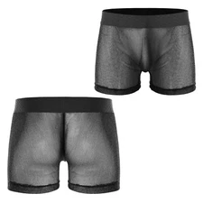 Men's Underwear Transparent Boxer Shorts Underpants Sexy Briefs Lingerie Panties