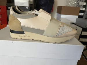 Balenciaga Race Runner Beige Leather Suede Sneaker Women Sz 41 EU 11 US  triple s | eBay