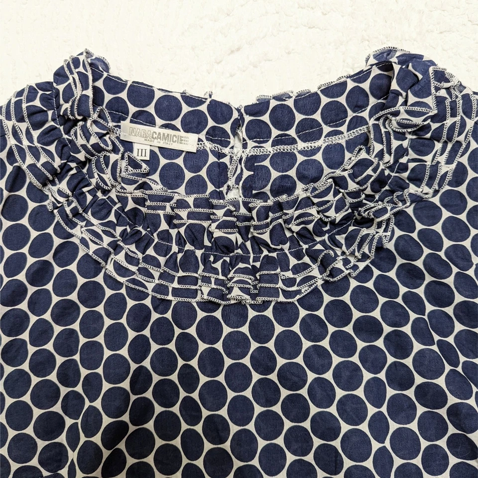 Blusa Naracamicie Mujer Talla 3 (US 8) Lunares Verano Fin de Semana Negocios Informal Foto 3 de 4