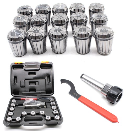 MT3 M12 CNC Collet Chuck Morse Taper Holder 15pcs ER32 Spring Collets w/Box - Picture 2 of 11