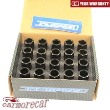 M14X1.5MM ALUMINUM TUNER RACING LUG NUTS JDMSPEED EXTENDED FORGED 60M BLACK 20PC
