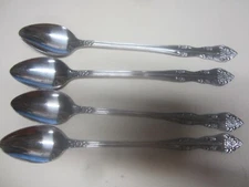 LOT OF 4  ROGERS DREAM ROSE STAINLESS FLATWARE ICED ICE TEA SPOON