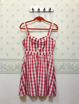 zara red gingham dress