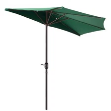 Villacera 9ft Half Umbrella Forest Green