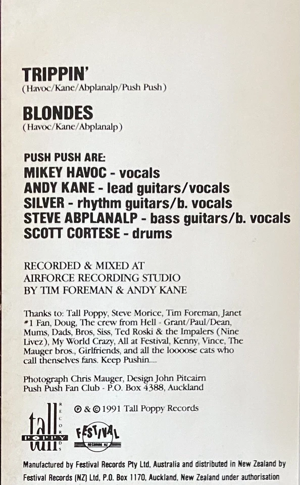Push Push Trippin’ Australian Cassette Cassingle - Image 2 of 4