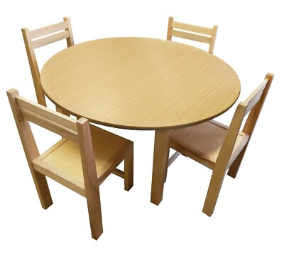 Kids Wooden Table And Chairs Classroom Desks School Furniture Beech Wood Set Ebay