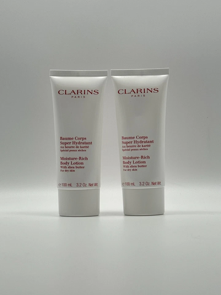 Clarins Moisture Rich Body Lotion Baume Corps Super Hydratant 2x100ml