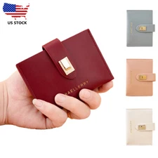 Women's Mini Leather Buckle Wallet Credit Card&ID Card Holder Wallet Coin Purse