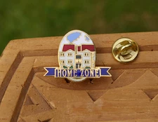 Home Zone 1 1/8" Gold Tone Metal & Enamel Lapel Pin Pinback