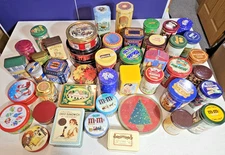 Vintage Cookie, Candy & Liquor Tins Lot 45 Pieces