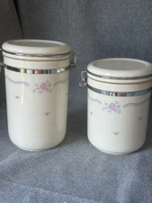 Corelle English Breakfast Acrylic Storage Jar Canister 2 piece set lot#349