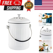 Compost Bin for Kitchen Countertop - Stainless Steel Food Waste Bucket with I...