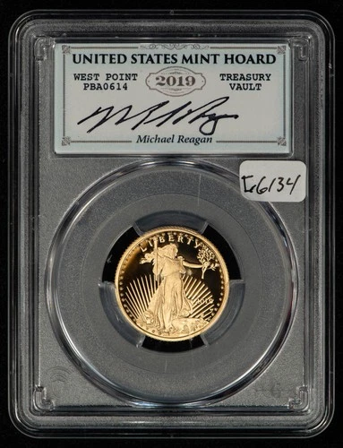 2019-W G$10 1/4 oz Gold Eagle Proof Reagan WP Mint Hoard -PCGS PR 70 DCAM- G6134