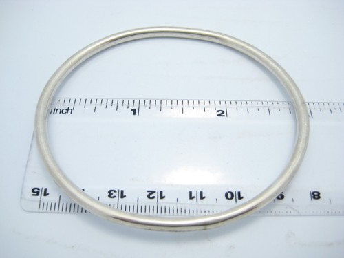 Sterling Silver 3.2mm Smooth Bangle Cuff Bracelet - Picture 3 of 3