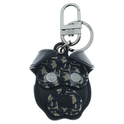 Dior Bobby Air Tag Oblique Airtag Case Keychain Keyring Grey navy Used 1e178a4ed