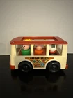 Vintage 1969 Fisher-Price Toys Little People Mini Bus & 5 Figures