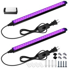 Black Light Bar, 10W 1FT Magnetic LED Black Lights for Glow Party