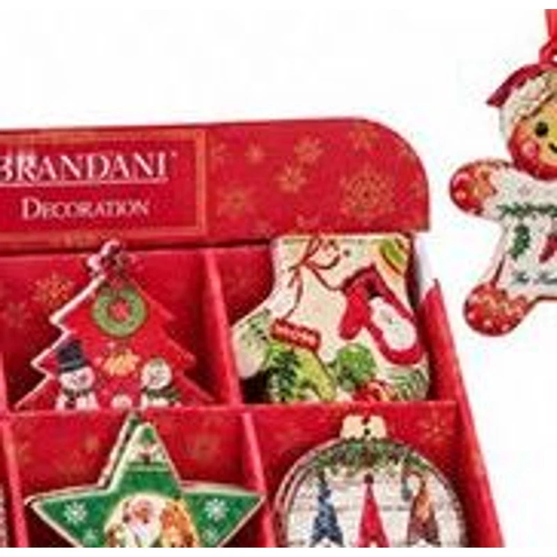 Sottobicchiere Natale Christmas Ceramica Sughero BRANDANI Mini Decori Assortiti, fotografia 9 di 9