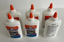 6 Elmer's Liquid School Glue E308NR, Washable, 7.625 Fl Oz White E