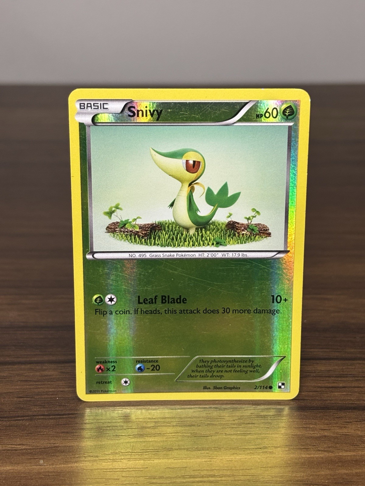 Snivy 2/114 Black & White Base Set Holo Pokemon Card