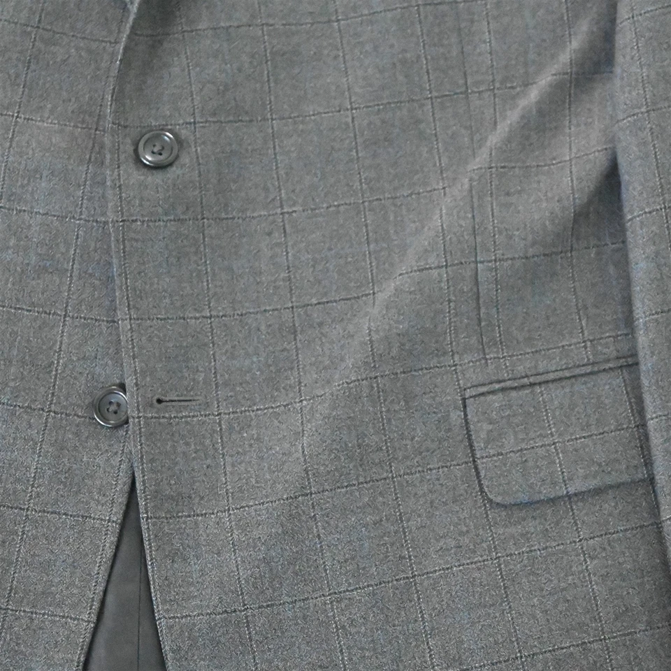 Blazer Traje Chaqueta Abrigo Deportivo Pronto Uomo 50L Gris a Cuadros 100% Lana Para Hombre Foto 3 de 4