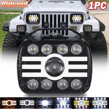 For Jeep Cherokee Xj 1984-2001 Wrangler Yj 1986-1995 5x7 7x6 Led Headlight Drl
