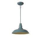 18'' Teal Mini Pendant Light, 1-Light Indoor/Outdoor Farmhouse Hanging Fixture
