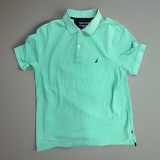 Nautica Performance Deck Shirt Polo Mens Large Mint Green Classic Fit Outdoor