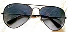 Ray Ban POLARIZED Aviator RB3025 58-14-135 Polished SILVER /Black Gray GRAD Lens
