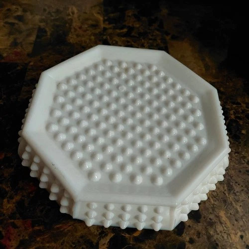 Vintage Large Hobnail Milk Glass Ashtray