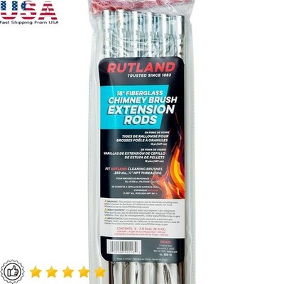 Fiberglass Chimney Cleaning Rods 6 Pack 3ft Efficient Fireplace Maintenance New