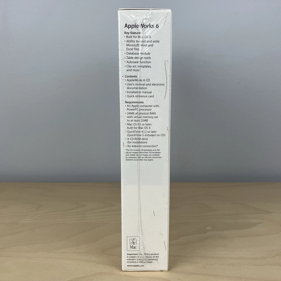 Apple AppleWorks 6 Software Box Set for Mac OS X M9053LL/A 2003 Education 6.2 - Image 4 of 4