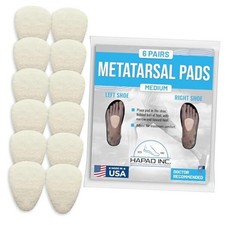 Metatarsal Pads for Women  Men - Medium Pack of 6 - Reusable 6-Pack Medium 