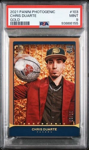 2021 Panini PhotoGenic Basketball Gold Chris Duarte #103 PSA 9