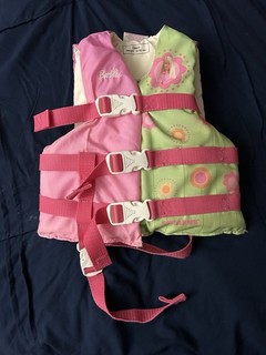 Vintage Barbie Kids Life Vest 2005 Green And Pink Stearns Brand