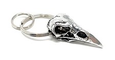 Bravo Bells Raven Skull Keychain - Pewter Keychain for Bikers - Made in The USA