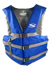 Stern  s Life Vest Jacket Adult Universal U.S. Coast Guard Approved Blue Grey EUC
